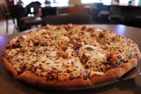 BBQ chicken pizza. Pizza's are buy one get one free on Wednesday's.