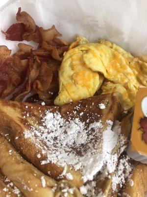 Now offering ! Breakfast plates! 

French toast, scrambled egg, bacon