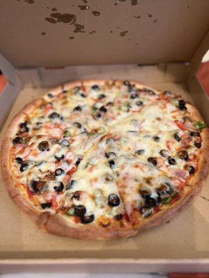 Large Garden D'Lite ($20.25) with regular crust.