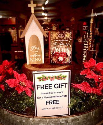 FREE gift with purchases of $50 or more while supplies last!