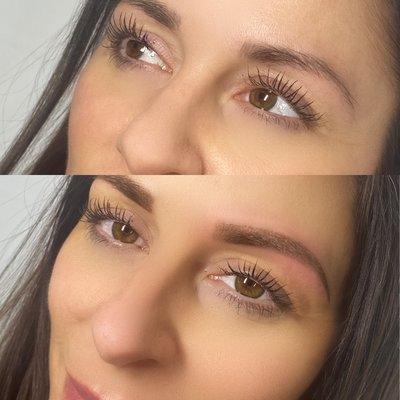 Powder Brows before and after