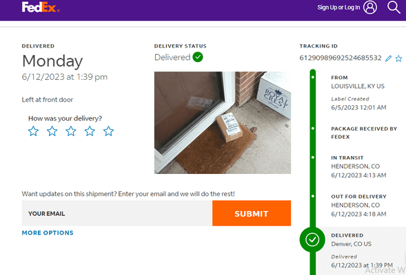 Photo of where they mis delivered my package!