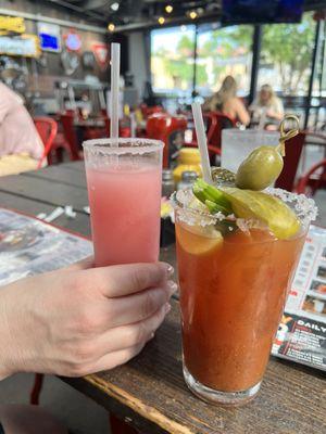 Really great drinks  Bloody Mary and berry margaritas