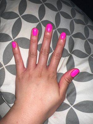 Barbie pink no chip manicure