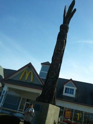 Totem pole just outside.