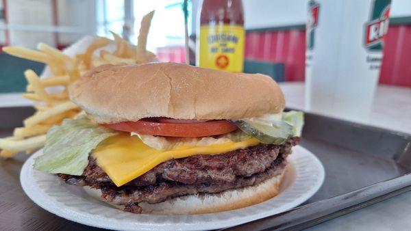 Combo #3 double Ritzy Burger with Jacked Up sauce. Too good!