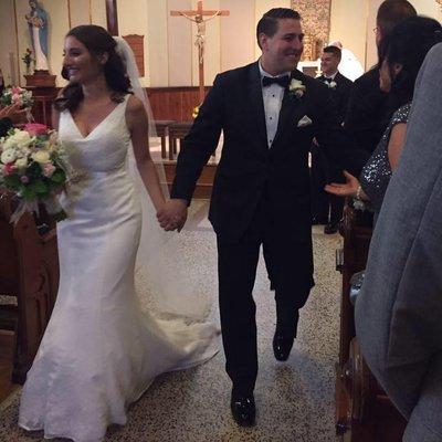 Our beautiful bride Kristen in her custom tailored gown!