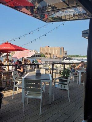 View from our table that's just inside. Indoor/ outdoor seating creates the perfect temperature!