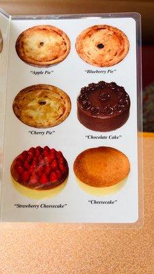 Bakery Menu