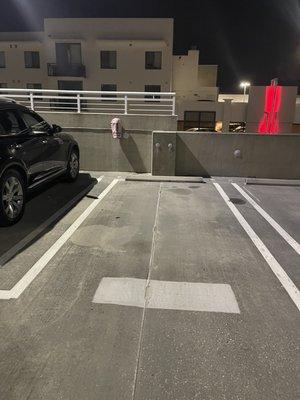 a picture of a parking space at the top of the Slade at Channelside apartment complex.