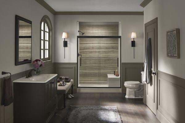 Kohler Choreograph Tub to Shower Conversion.  A beautiful look to any home.