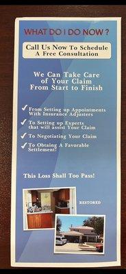 We can take care of your claim from start to finish. Nos encargamos de tu reclamo desde en principio hasta el final.