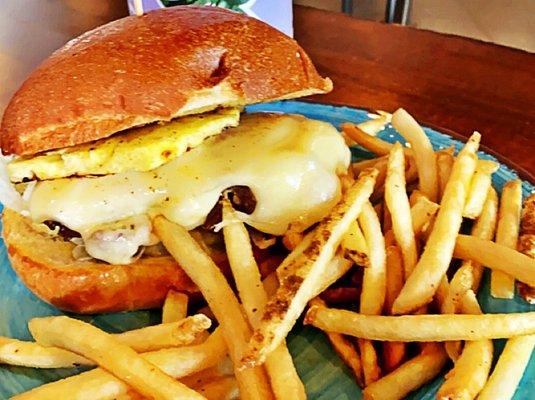 Aloha Yard Bird , grilled chicken & pineapple .. fries on the side