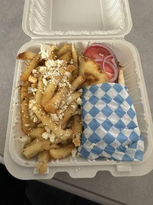 Gyro pita with fries