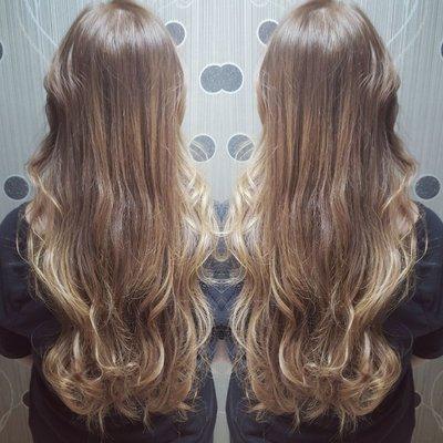 Balayage ombre Ash Brown  No belch just Color