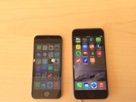 Size difference between the iPhone 5 & 6