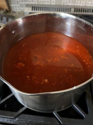 1/2 pot of 6qt menudo.