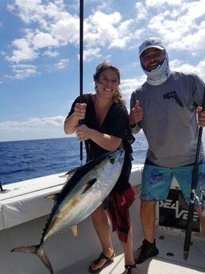 Big Blackfin Tuna on a Pompano Beach fishing charter.