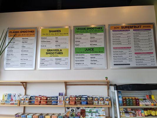 Menu Board as of 5/19/22