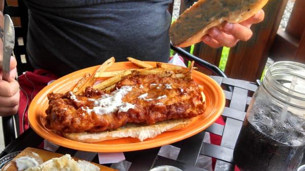 This is a fried cod sandwich... it was huge. Very very good.