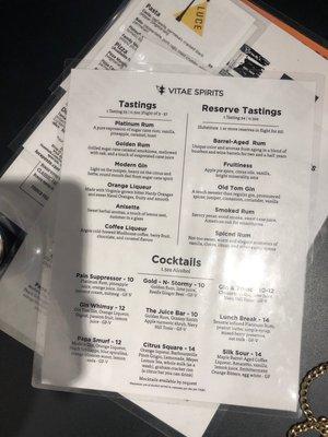 Drink menu