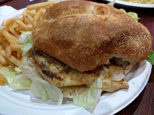 100% White meat chicken cutlet sandwich. Simply amazing!