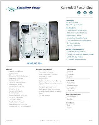 Specs sheet that include in standard configuration the circulation pump