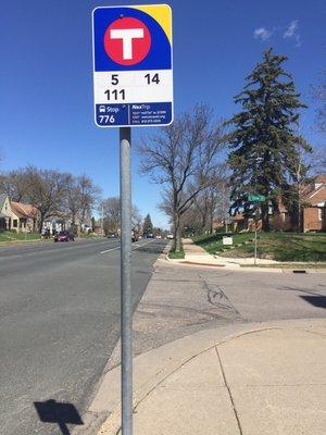 Bus lines that stop right in front of the church