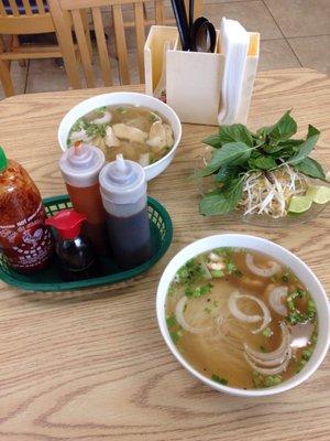 The chicken pho is better than the shrimp pho