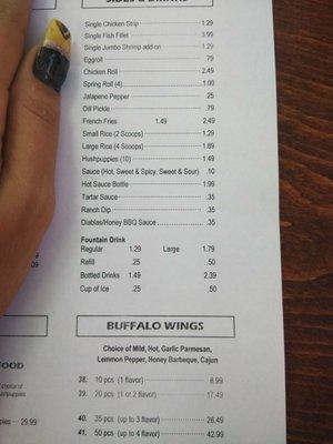 Sides & drinks, buffalo wings have  lots of flavors!