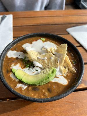 Black bean and lentil soup