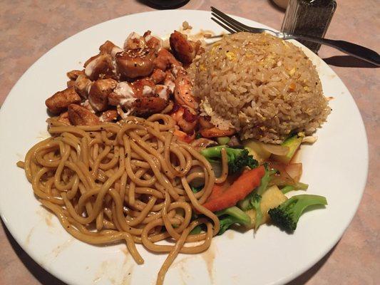 Shrimp and Chicken Hibachi Combination Plate . . .