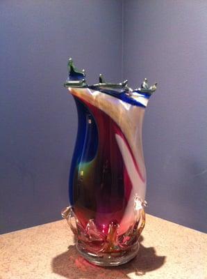 a sample of the beautiful glass art in our office