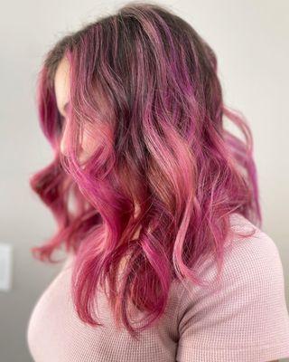 Hot Pink & Light Pink Fashion Haircolor