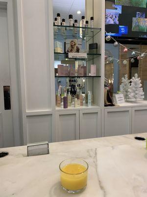 12/14/22: my complimentary drink while getting my hair blowout