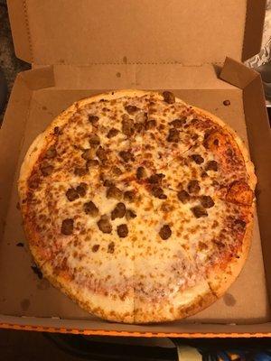 Extra sausage pizza with no extra sausage