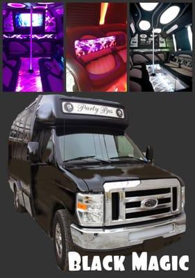 Black Magic 15 passenger party bus