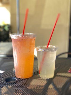 Small lemonade and Large Strawberry Basil Lemonade