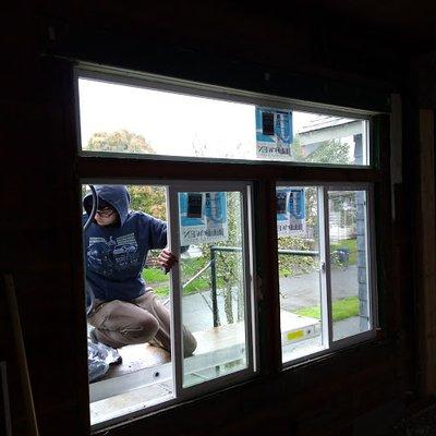 new windows brighten a dark room