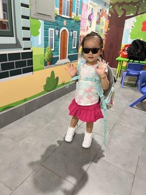 My rockstar at her new school.