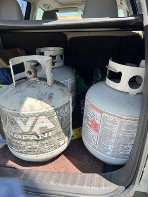 Refilled Propane tanks - so happy