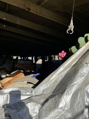 Carport full to the top before being remedied by Mike!