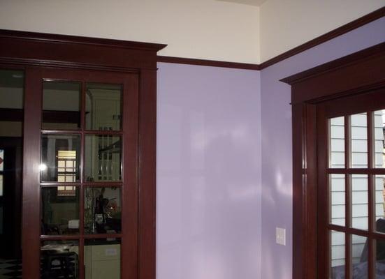 complete remodel - restored wood trim with stain match to original woodwork