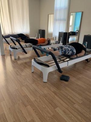 Foot work on reformer Pilates