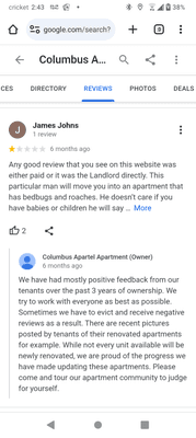 Other bad reviews and proof stating he is paying people to put good reviews on his site that havent even lived there before