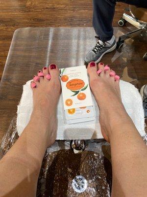 Tangerine pedicure!