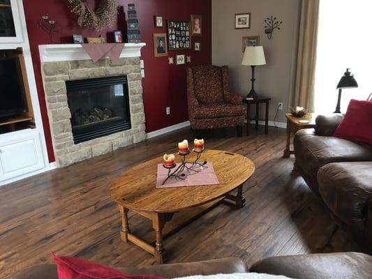 High quality laminate brings a richness to this living room. Stow, OH