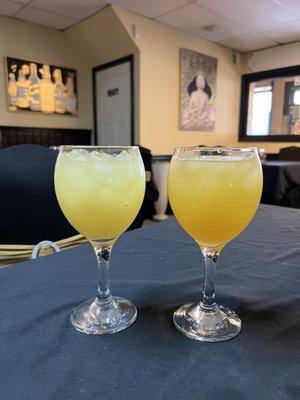 Best-seller: Pineapple Ginger Coconut Juice (left) & Passionfruit Juice ($5, right)