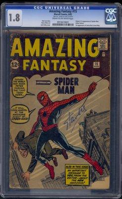 First appearance of Spider-Man signed by Stan Lee!