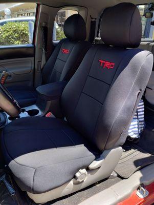 My beautiful TRD seat covers from Hawaiian seat cover company.